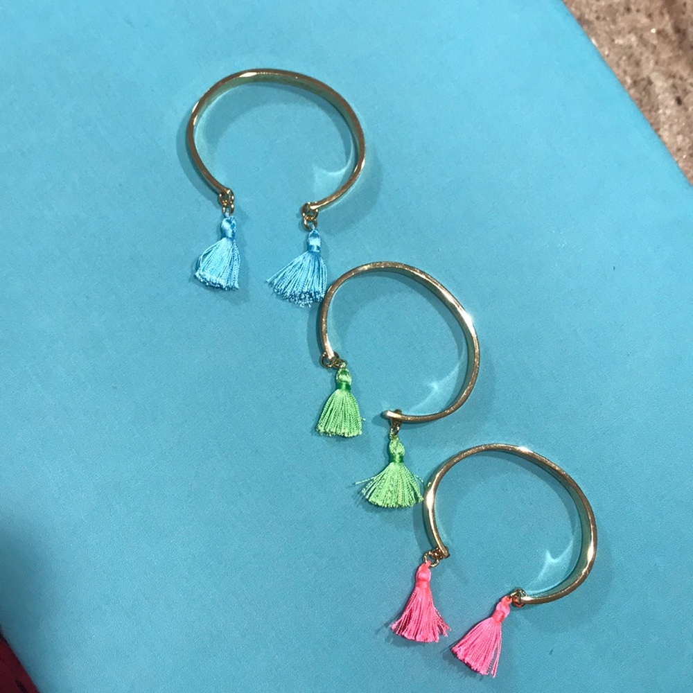 3 Lilly Pulitzer tassel bangles